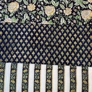 ผ้าฝ้ายแคมบริคพิมพ์ลายบล็อก 60x60 ซม. ผ้าลายพิมพ์แบบดั้งเดิมจากเมืองจัยปุระ - Product Image 2