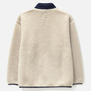 Autumn Men's 100% Cotton Canvas <b>Sherpa</b> <b>Fleece</b> Windproof Jacket Stand Collar Full Zip with Chest Pockets - Product Image 2