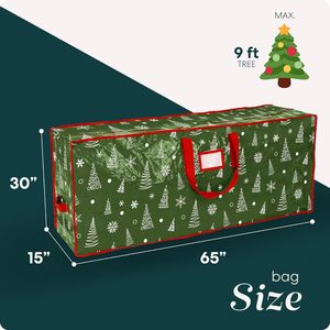 Bolsa de Almacenamiento para Árbol de Navidad, para Árboles Artificiales de 9 Pies, Material Resistente e Impermeable con Cremallera y Asa de Transporte - Product Image 2