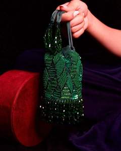 TRADITIONAL EMBROIDERY UNIQUE Square <b>Pearl</b> Bohemian Style Embroidery Work Hand <b>Clutch</b> Purses Fancy Design Lining Wholesale - Product Image 5