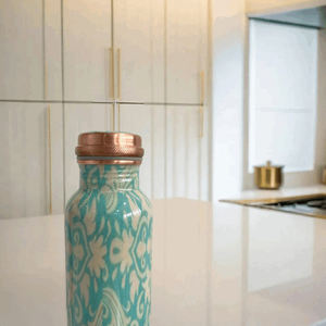 Bouteille d'eau potable en cuivre pur de la collection vintage imprimée en émail de taille personnalisée pour les cadeaux de yoga de gymnastique d'école de bureau vente en gros - Product Image 2