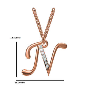 Collar con colgante de alfabeto N de diseñador más vendido para mujer, colgantes y dijes finos con letras de oro rosa con estilo, regalo perfecto - Product Image 1