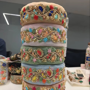 Wholesale Premium Eco-Friendly <b>Beaded</b> Embroidered Lace Fabric on Tulle Mesh for Garments <b>Curtains</b> Crafts Event Decorations - Product Image 1