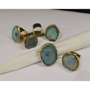 Anillos de Servilleta de Lujo Redondos de Metal de Primera Calidad Chapados en Oro de Alta Calidad, Diseño Inspirado en el Arte Rústico Vintage - Product Image 3