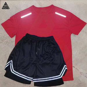 Maillot de football pour hommes, haute performance, uniforme d'entraînement d'été, manches courtes, respirant, antibactérien, séchage rapide, personnalisable - Product Image 1