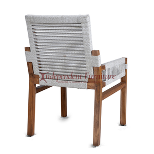Minimalist Solid Teak Wood <b>Dining</b> <b>Chair</b> with Rope for Home Hotel Villa Apartment Kitchen General Home Office Furniture - Product Image 4