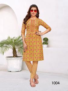 Suministro directo de fábrica, conjunto de pantalón Kurtis de 3 piezas confeccionado con bordado para uso regular desde India - Product Image 5