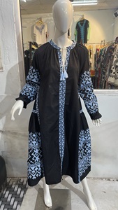 High Quality <b>Bridesmaid</b> Cotton Clothing Cross Embroidery <b>Dress</b> Balloon Long Sleeve Fancy Explosive <b>Dress</b> Women Ukrainian <b>Dress</b> - Product Image 4