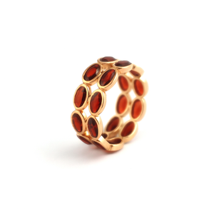 Bague grenat en argent sterling 925 Bague ovale en argent sterling empilable Cadeau de naissance janvier - Product Image 1