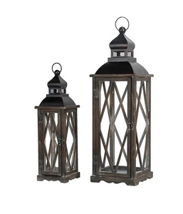 Linterna de madera de diseño marroquí rústico marrón pulido al aire libre Conjunto personalizado nuevo diseño clásico de madera dotado linterna conjunto al aire libre - Product Image 4