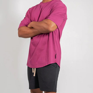 Venta al por mayor de verano de los hombres de talla grande transpirable de secado rápido camiseta de gran tamaño al por mayor ejecutar impresiones personalizadas camisetas lisas - Product Image 4