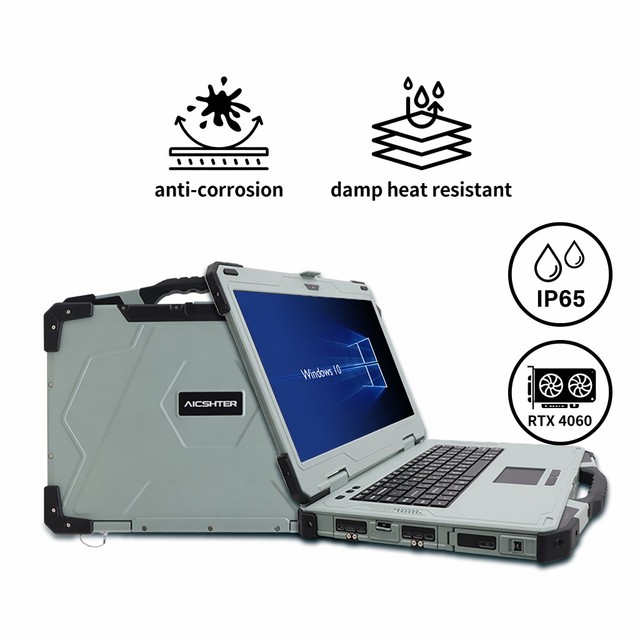 15.6 Inch Rugged Laptop Magnesium Alloy IP65 Portable Workstation Gray for Emergency Response for Utility Field Private Label