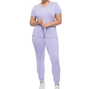 Wholesale 100% Cotton Knitted Eco-Friendly V Neck Hospital Nurse Medical <b>Scrub</b> <b>Uniform</b> <b>Scrub</b> Suit Customized Unisex <b>Scrub</b> 2026 - Product Image 1