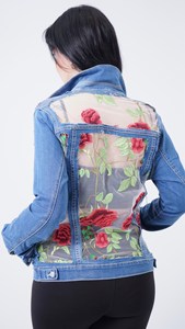 Vestes en jean à dos transparent brodé en gros |   Fabricant et exportateur de vêtements d'extérieur floraux - Product Image 2