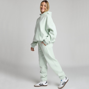 Sweat à capuche surdimensionné personnalisé avec fermeture éclair pour femmes, jogging respirant en coton et polyester, vêtements de détente en molleton, doublure brodée, super doux - Product Image 5