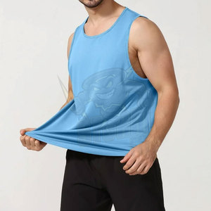 เสื้อกล้ามออกกำลังกายผู้ชาย แขนกุด สีพื้น คอกลม สำหรับเล่นกีฬา ฟิตเนส ระบายอากาศได้ดี ทรงเข้ารูป ปรับแต่งได้ - Product Image 2