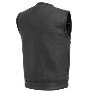 Venta al por mayor de moda de los hombres Chaleco de cuero genuino de invierno de uso personalizado de impresión en color logotipo mejor diseño de los hombres Chaleco de cuero - Product Image 2