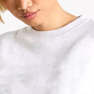 Sudadera de cuello en V con hombros caídos Lisa personalizada para mujer, sudadera de algodón de lana de alta calidad, jersey de gran tamaño, Sudadera de cuello redondo - Product Image 6