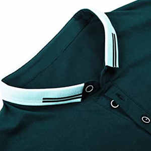 Polo décontracté à manches courtes boutonné pour homme 2025 été 100% tricot uni anti-rides Polyester pour la mode de plage - Product Image 4