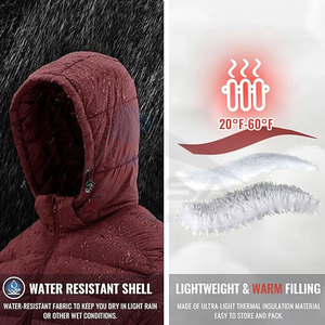 Veste à capuche pour hommes résistante à l'eau capuche détachable manteau d'hiver léger isolé poches poignets élastiques réglables - Product Image 5