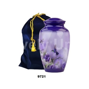 Colibrì urna di cremazione per le ceneri funebri umane elegante finitura onore e ricordo con borsa di velluto - Product Image 1