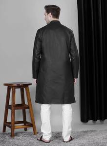 High on Demand Classic Black Kurta <b>Pajama</b> for Wedding Functions Religious Events and Casual Use Available for Export Price - Product Image 3