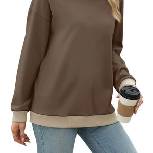 Manches longues hauts amples pull femme automne décontracté surdimensionné gaufrage doux épais sweat solide hiver femmes sweats à capuche tricoté - Product Image 4