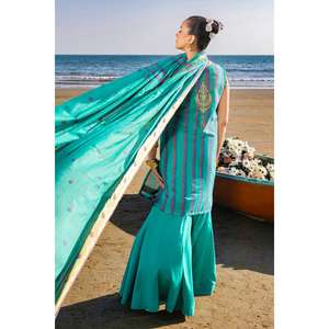 Traje de Mujer de 3 Piezas, Corte Holgado, Sin Costuras, Verde, Bordado, para Uso Diario, Top con Bordado Elegante - Product Image 4