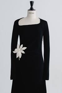 ABOLI ASYMMETRIC <b>DRESS</b> <b>Black</b> & White <b>Long</b>-sleeved <b>Dresses</b> For Women WHITE ANT Elegant Women's Clothing Spring 2025 From Vietnam - Product Image 5