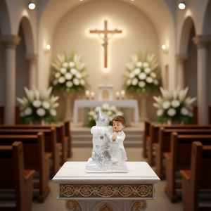 Figura de Niño de Comunión Party Love, 5.8X8.5Cm, Decoración Religiosa, Suministro Elegante para Eventos, Bolsa de 12 Piezas - Product Image 3