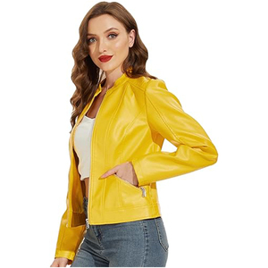 Top Wear Mujer Ropa informal Chaqueta de cuero hecha a medida para mujer Venta caliente Chaqueta de cuero para mujer de uso de invierno - Product Image 4