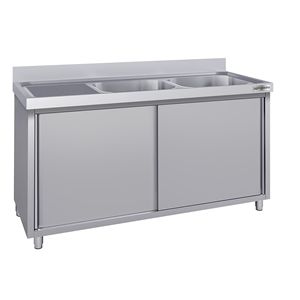 ตู้ซิงค์เชิงพาณิชย์ ECO - สแตนเลส - 2000x700 มม. - 2 ช่องซิงค์ด้านขวา - Product Image 1