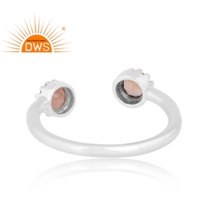 แหวนพลอยซิทรินธรรมชาติสีเงินแท้925และสีพีชมูนสโตนปรับได้เครื่องประดับที่กำหนดเองสำหรับผู้หญิงของขวัญสำหรับผู้หญิงสำหรับเธอ - Product Image 4