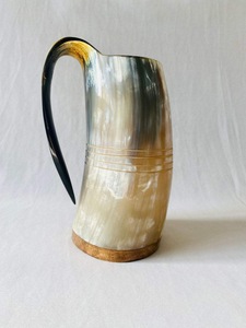 Authentic Eco-Friendly Viking Horn <b>Mug</b> Handmade Buffalo Horn Food Grade Medieval Style Religious Feng Shui Animal Beer <b>Mug</b> - Product Image 2