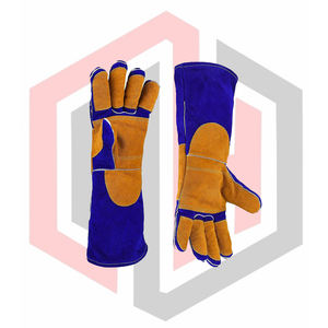 Gants de sécurité en cuir longs pour le soudage, flexibles, respirants, résistants aux déchirures, résistants à l'usure, isolants thermiques, antistatiques, sans silicone - Product Image 4
