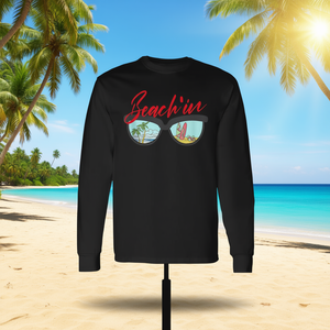 T-shirt a maniche lunghe Beachin Beach Sunglasses con canotta per gli amanti delle vacanze al mare - Prodotto promozionale - Product Image 3