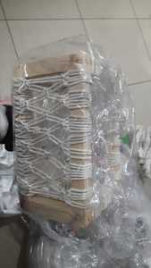 Cesta de almacenamiento de macramé de algodón hecha a mano organizador decorativo tejido contenedor lavandería exportación India - Product Image 2