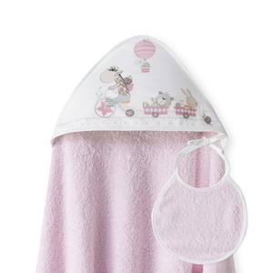 Mod Jirafa-Bicicleta+Baby Bib 1X1 MT Toalla de Baño Hipoalergénica de Algodón con Estampado de Dibujos Animados para Recién Nacidos para Uso en el Hogar y el Baño - Product Image 1
