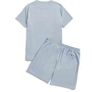 Ensemble streetwear d'été pour hommes, t-shirt et short personnalisés avec logo imprimé, grande taille, vêtements de plage, ensemble deux pièces - Product Image 2