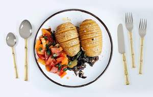 Juego de Cubiertos de Plata de Primera Calidad, Estilo Wabi-Sabi, Chapados en Níquel y Oro, Duraderos, Esenciales para la Cocina y el Comedor - Product Image 5