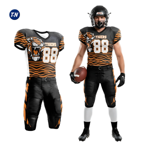 Uniformes de Fútbol Americano Personalizados al por Mayor, Impresos por Transferencia de Calor, Transpirables, Tallas Grandes, Duraderos, de Secado Rápido, 100% Resistentes - Product Image 2
