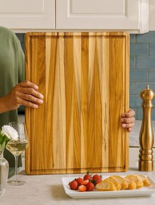 Tablas de Queso de Madera Natural con Bandeja de Servir Estampada en Esmalte, Rústicas para Aperitivos, Tablas de Cortar, Charcutería al Mejor Precio - Product Image 3