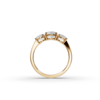 Anillo de Diamantes Cultivados en Laboratorio de 2.00 Ct, Corte Brillante, Engaste Pavé, Oro Amarillo de 18K, Certificado IGI