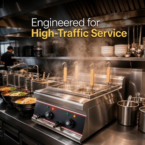 เครื่องทำบะหมี่ไฟฟ้าแบบตั้งโต๊ะ 4 ตะกร้า 220V 4kW สำหรับครัวคลาวด์ร้านอาหารเอเชีย - Product Image 5