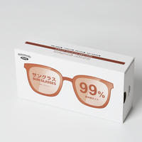 Boîte d'emballage pour lunettes de vue haut de gamme en carton gris mat avec conception réutilisable, taille personnalisée disponible