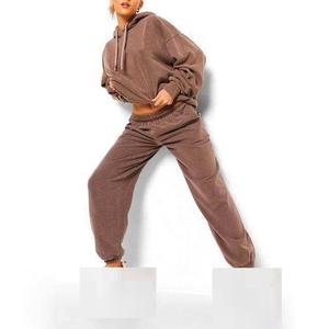 ชุดเสื้อฮู้ดกางเกงแบบวินเทจ2ชิ้นออกแบบได้ตามที่ต้องการสำหรับผู้หญิงเป็นมิตรกับสิ่งแวดล้อมและเป็นมิตรต่อสิ่งแวดล้อม - Product Image 1