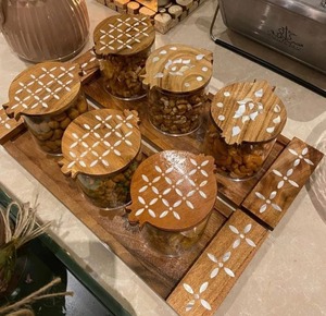 Nuevo Diseño, Juego de Bandejas de Madera con Incrustaciones de Nácar Hechas a Mano, Tamaño Personalizado, Regalo de Ramadán, Caja de Acrílico con Tapa, Caja para Chocolates - Product Image 1