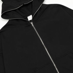 Sweat à capuche zippé oversize pour hommes en coton éponge française sweats à capuche streetwear zippés personnalisés de haute qualité pour hommes - Product Image 6