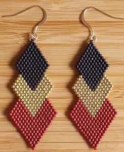 Boucles d'oreilles artisanales Bijoux brodés Boucles d'oreilles ethniques - Product Image 3