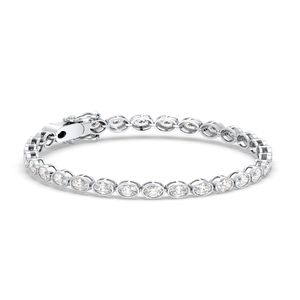 REYES Bracelet de tennis en moissanite ovale 7 carats personnalisable en argent sterling 925 Cadeau d'anniversaire parfait pour femme - Product Image 2